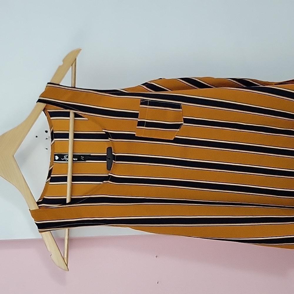 INFLUENCE Mustard/Navy striped tank